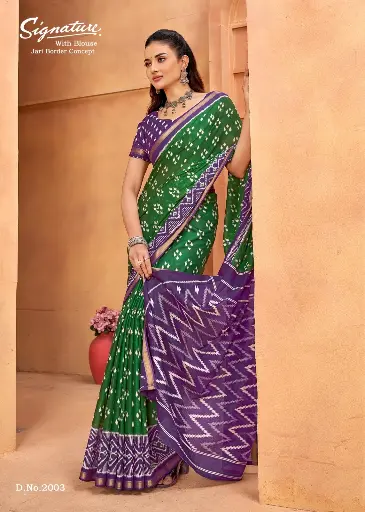 Maheshwari Silk Pure Cotton Saree 📜  ✨ Fabric: Maheshwari Silk Pure Cotton   Saree Cut: 6.3 Meters (Including Running Blouse) 🎨 Total Designs Available: 10 Weight: 400 Grams per Saree